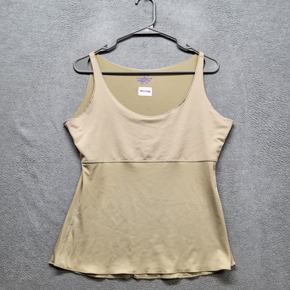 Spanx Women Tank Top 1X Beige Shapewear Scoop Neck Pullover Cami